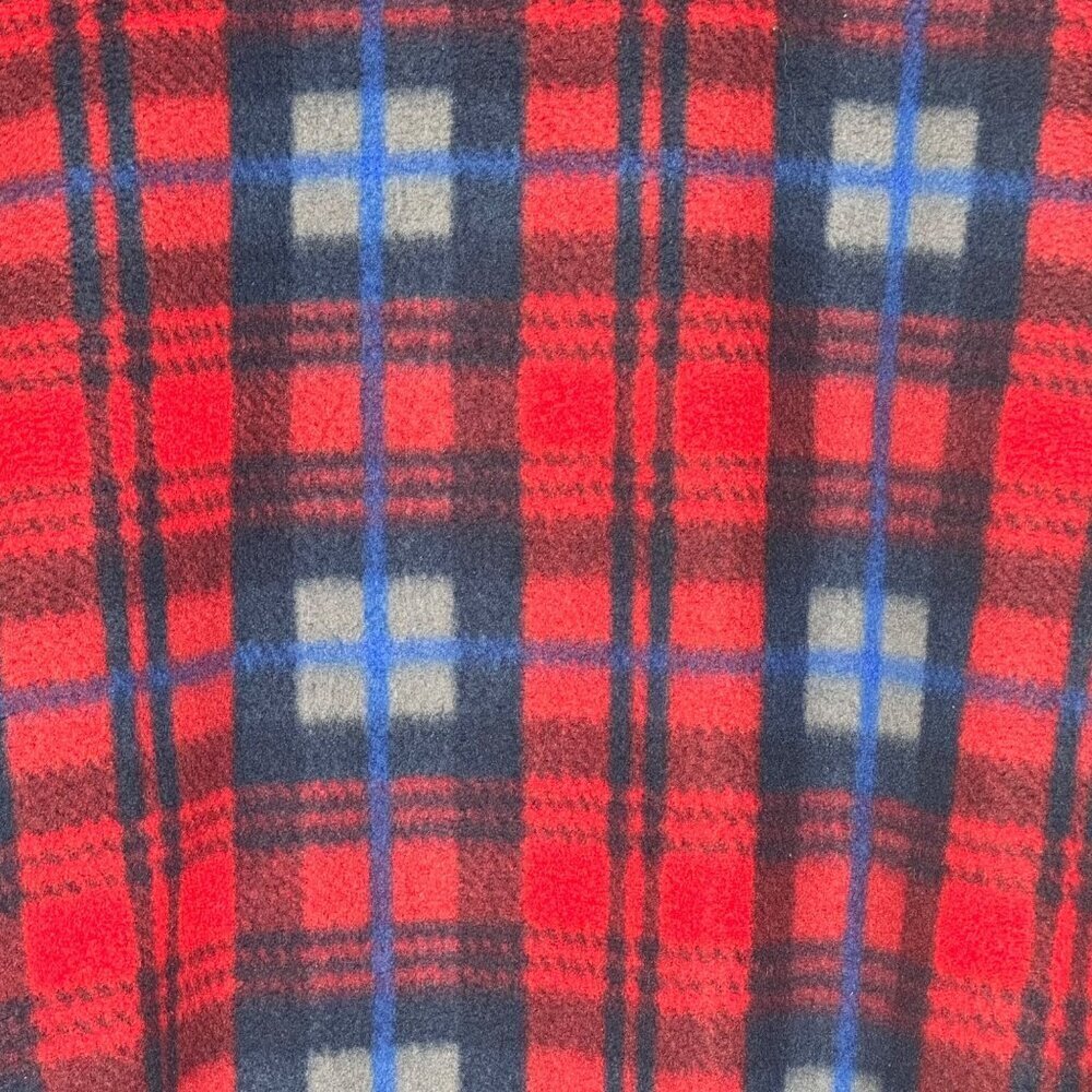 Vintage Sutter & Grant Red Plaid Pullover Fleece Men's L Half-Zip Cozy Winter - Picture 3 of 8